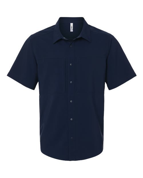 Photo of Men's UltraUVP Shoreline Short Sleeve Staff Shirt - CORE365 - Classic Navy - view 3