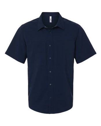 Photo de Men's UltraUVP Shoreline Chemise à Manches Courtes pour le Personnel - CORE365 - Classic Navy - vue 3