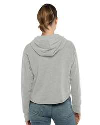 Photo of Women's Laguna Sueded Raw Edge Crop Hoodie - Next Level - Heather Grey - view 4