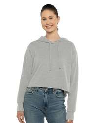 Photo of Women's Laguna Sueded Raw Edge Crop Hoodie - Next Level - Heather Grey - view 5
