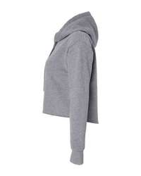 Photo of Women's Laguna Sueded Raw Edge Crop Hoodie - Next Level - Heather Grey - view 1