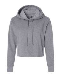 Photo of Women's Laguna Sueded Raw Edge Crop Hoodie - Next Level - Heather Grey - view 3