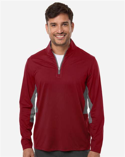 Photo of Men's Pure 2.0 Quarter-Zip - Puma Golf - Dark Crimson/ Slate Sky - view 6