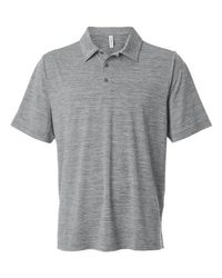 Photo de Polo homme à rayures chinées - Team 365 - Noir Chiné/ Blanc - vue 3