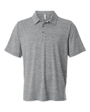 Photo de Polo homme à rayures chinées - Team 365 - Noir Chiné/ Blanc - vue 3