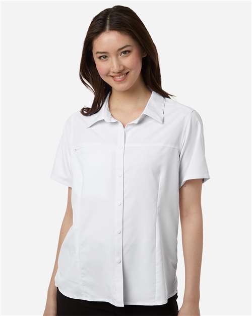 Photo of Women's UltraUVP Shoreline Short Sleeve Staff Shirt - CORE365 - White - view 6