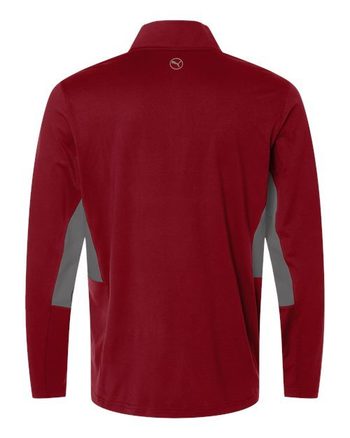 Photo of Men's Pure 2.0 Quarter-Zip - Puma Golf - Dark Crimson/ Slate Sky - view 2