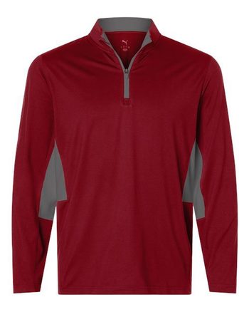 Photo of Men's Pure 2.0 Quarter-Zip - Puma Golf - Dark Crimson/ Slate Sky - view 3