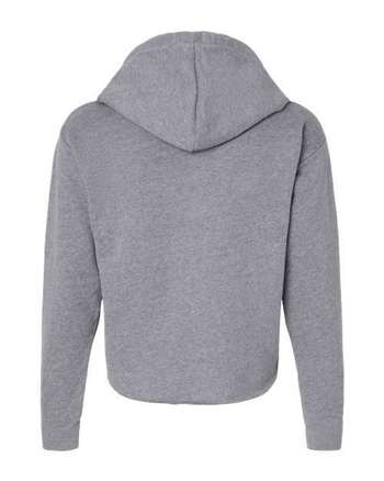 Photo of Women's Laguna Sueded Raw Edge Crop Hoodie - Next Level - Heather Grey - view 2