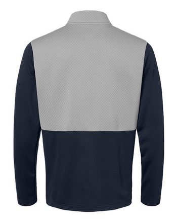 Photo de Text texturé en mélange de médias avec fermeture éclair jusqu'au quart - Adidas - Collegiate Navy/ Grey Three - vue 2