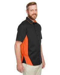 Photo of Tall Flash IL Colorblock Shirt - Harriton - Black/ Team Orange - view 4