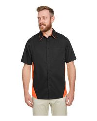 Photo of Tall Flash IL Colorblock Shirt - Harriton - Black/ Team Orange - view 5