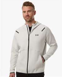 Photo of Men's Unstoppable Fleece Full-Zip - Under Armour - Summit White/ Black - view 6