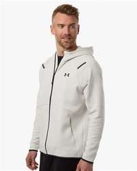 Photo of Men's Unstoppable Fleece Full-Zip - Under Armour - Summit White/ Black - view 5