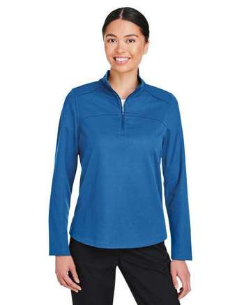 Photo of Women's Express Tech Performance Pique Quarter-Zip Pullover - North End - Light Nautical Blue - view 3