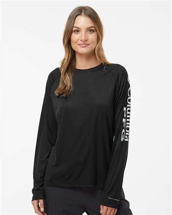 Photo of Women's PFG Tidal Tee™ II Long Sleeve - Columbia - Black/ Cirrus Grey - view 6