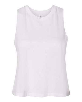 Photo de Camisole courte racerback pour femmes - BELLA + CANVAS - Solid White Blend - vue 3