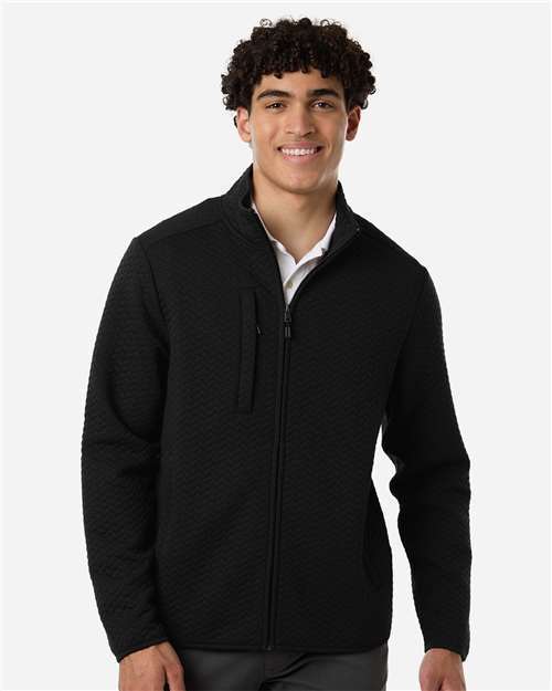 Photo of Men's Aspen Herringbone Fleece Full-Zip - North End - Black - view 6