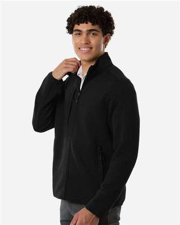 Photo of Men's Aspen Herringbone Fleece Full-Zip - North End - Black - view 5