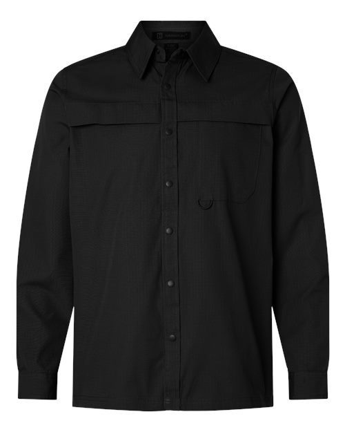 Photo de Men's Tall Framework Ripstop Woven Workshirt - Harriton - Noir - vue 3