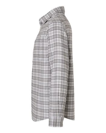 Photo de Men's Concord Yarn-Dye Flannel Shirt - Devon & Jones - Graphite/ Grey/ White - vue 1
