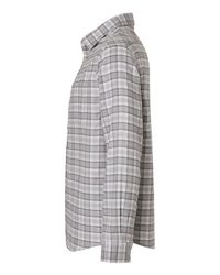 Photo of Men's Concord Yarn-Dye Flannel Shirt - Devon & Jones - Graphite/ Grey/ White - view 1