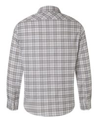 Photo of Men's Concord Yarn-Dye Flannel Shirt - Devon & Jones - Graphite/ Grey/ White - view 2