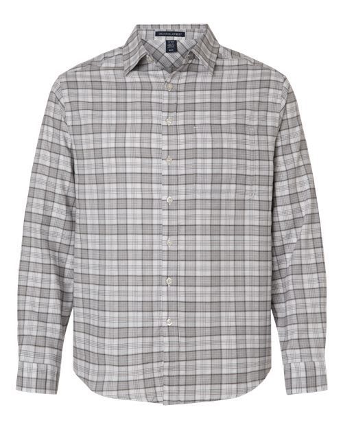 Photo of Men's Concord Yarn-Dye Flannel Shirt - Devon & Jones - Graphite/ Grey/ White - view 3