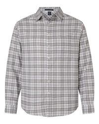 Photo of Men's Concord Yarn-Dye Flannel Shirt - Devon & Jones - Graphite/ Grey/ White - view 3