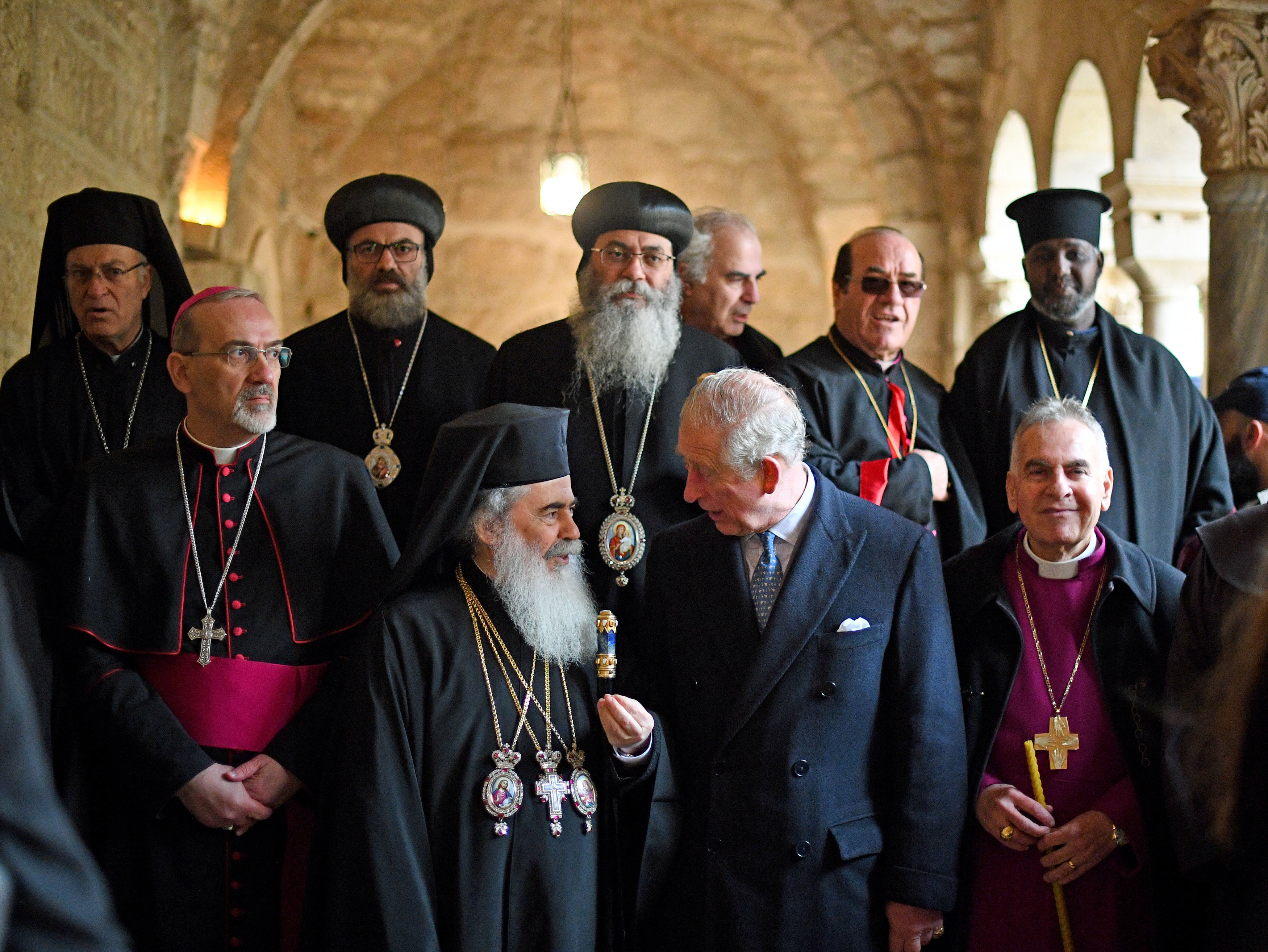 Charles walks through Bethlehem with Muslim and Christian leaders