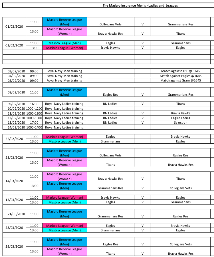 Hockey fixtures announced