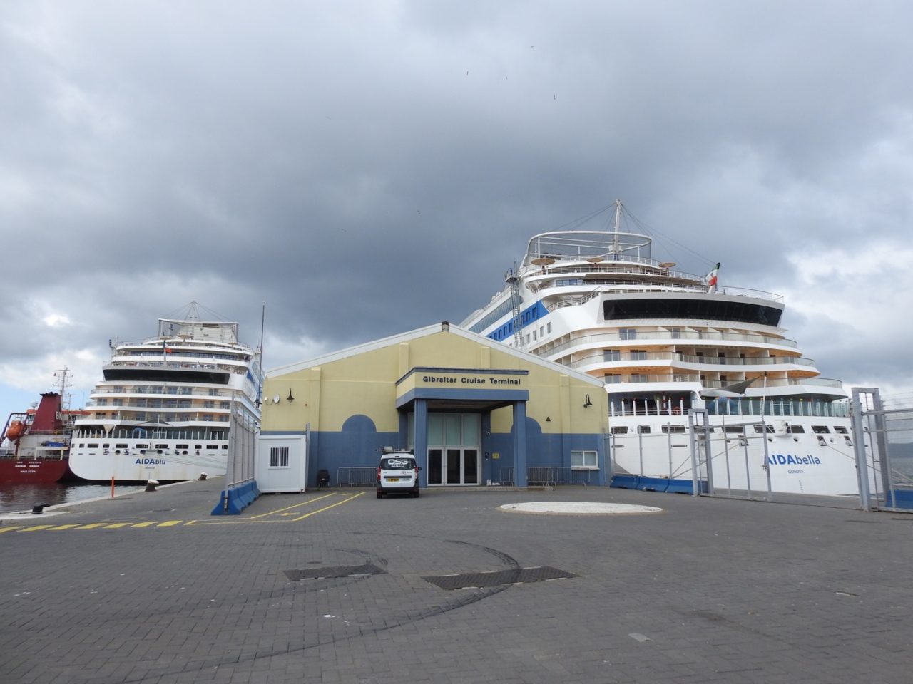 Cruise ships dock in Gibraltar for technical tasks and crew change