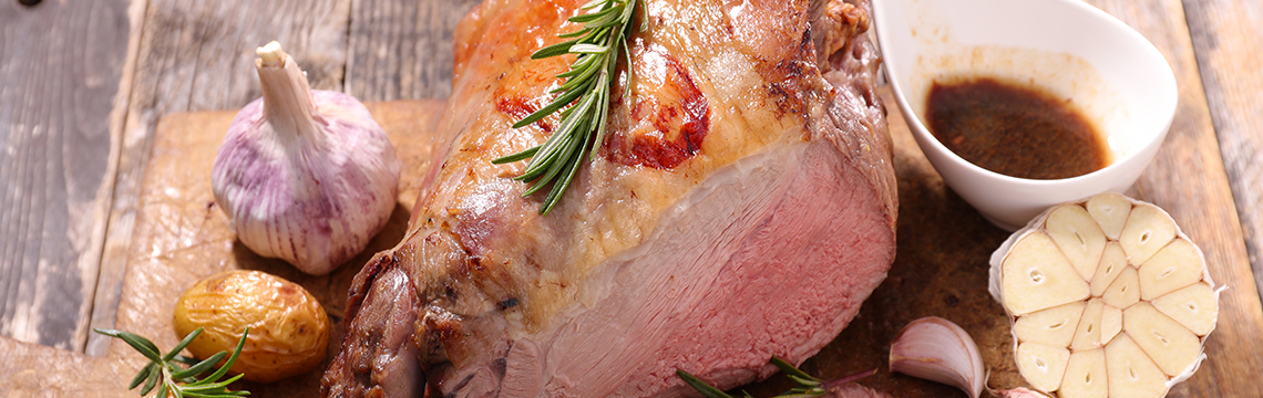 Barbequed leg of lamb image