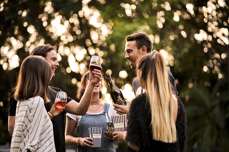 Relaxing at Openair Cinema with Giesen Wines