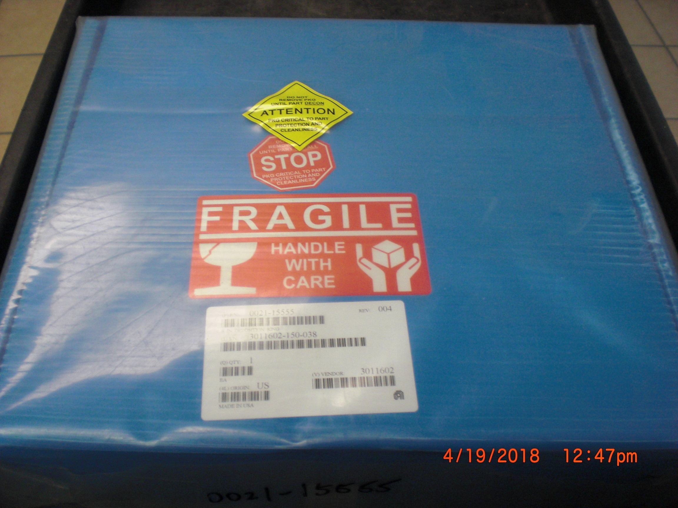 OEM Part Applied Materials (AMAT) 0021-15555 DEPOSITION RING,8" SNNF, ESC, ALUM, HIGH