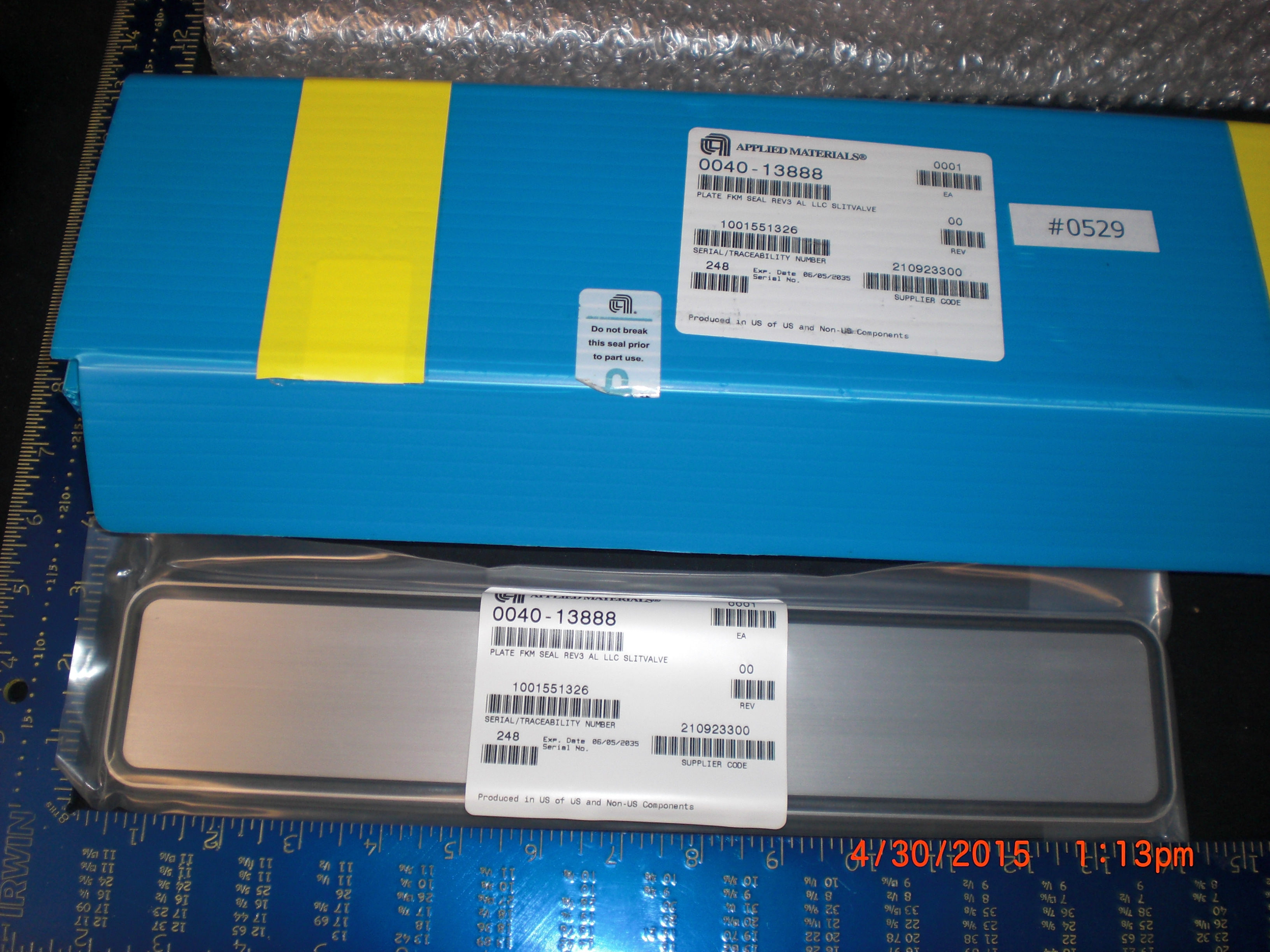OEM Part Applied Materails (AMAT) 0040-13888 PLATE,VITON FACE SEAL REV 3 AL LLC SLITV