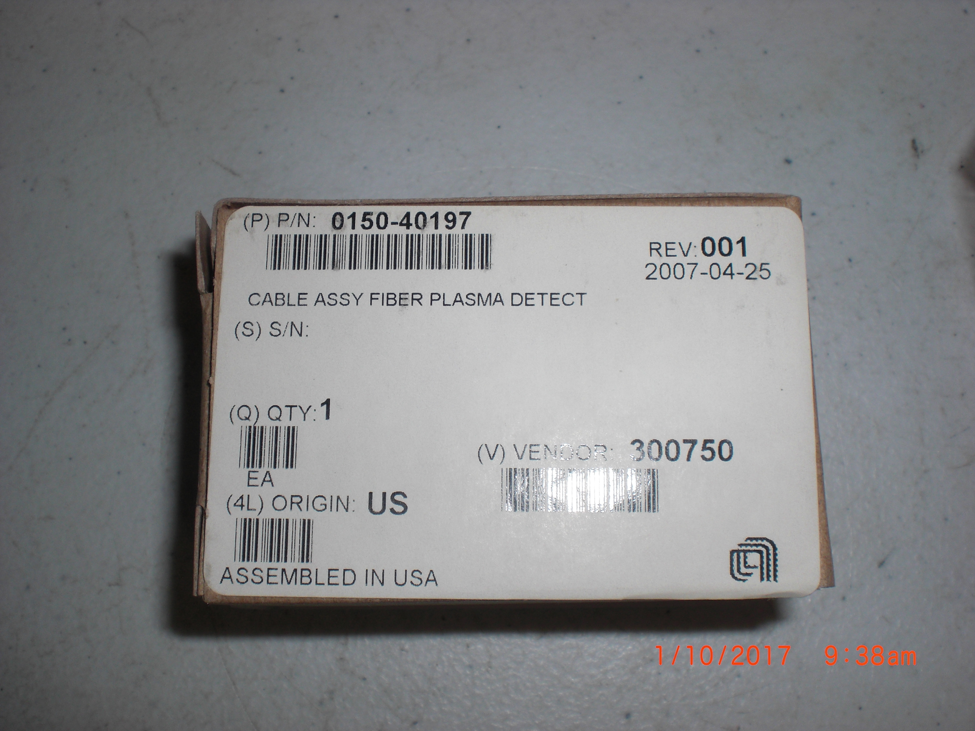 Cable (AMAT) 0150-40197 CABLE ASSY FIBER PLASMA DETECT REP