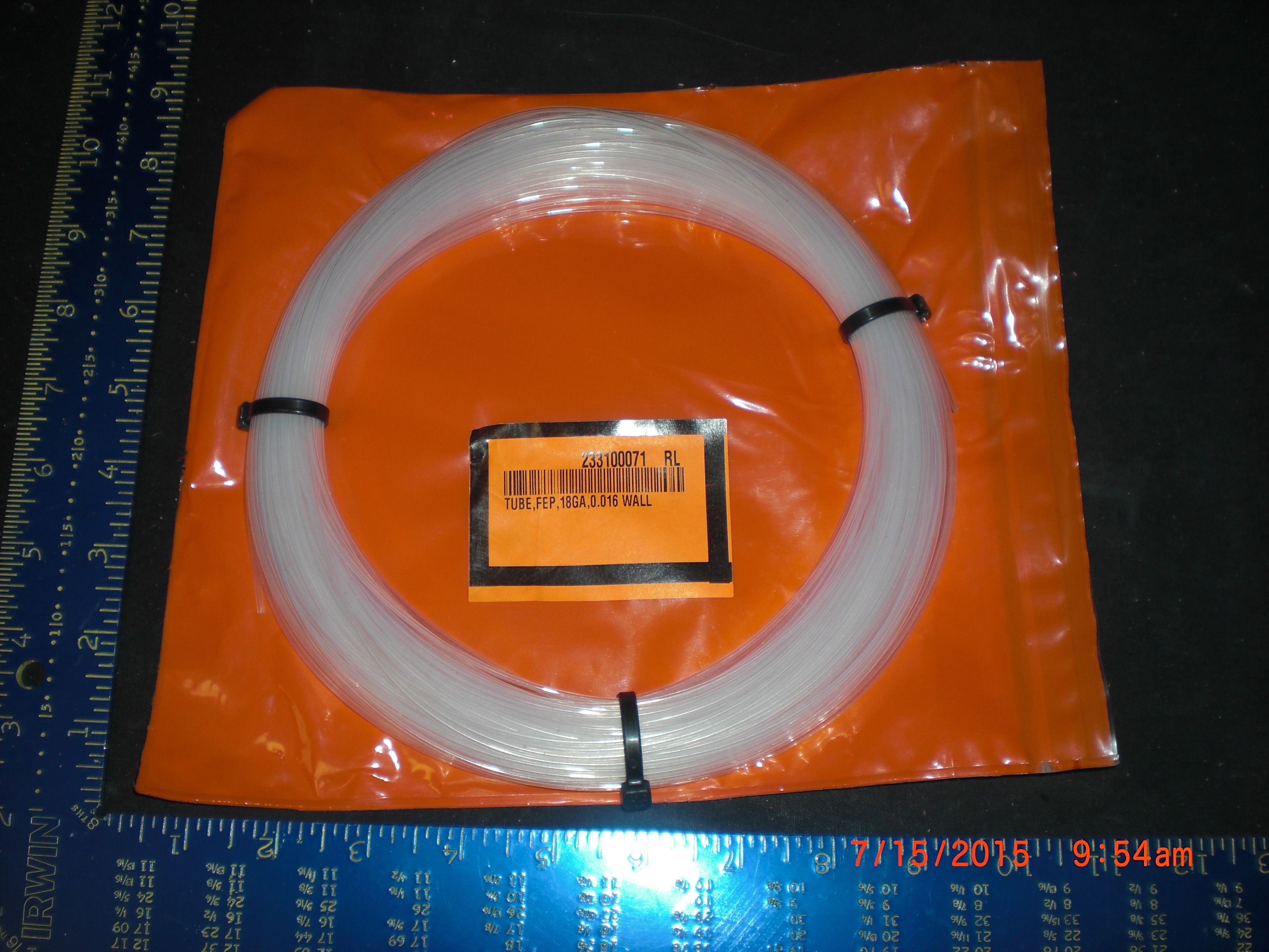 Tubing FEP Teflon 1/16 in ID 0.016 wall 50ft  ENTEGRIS 1/16-FEPT