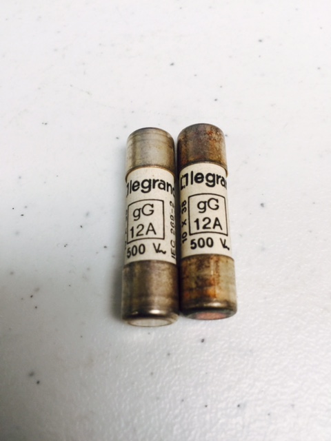 Fuse LEGRAND 133 12  FUSE 10X38 500V IEC 269-2 NFC 63 210 100 kA (2 PKG)