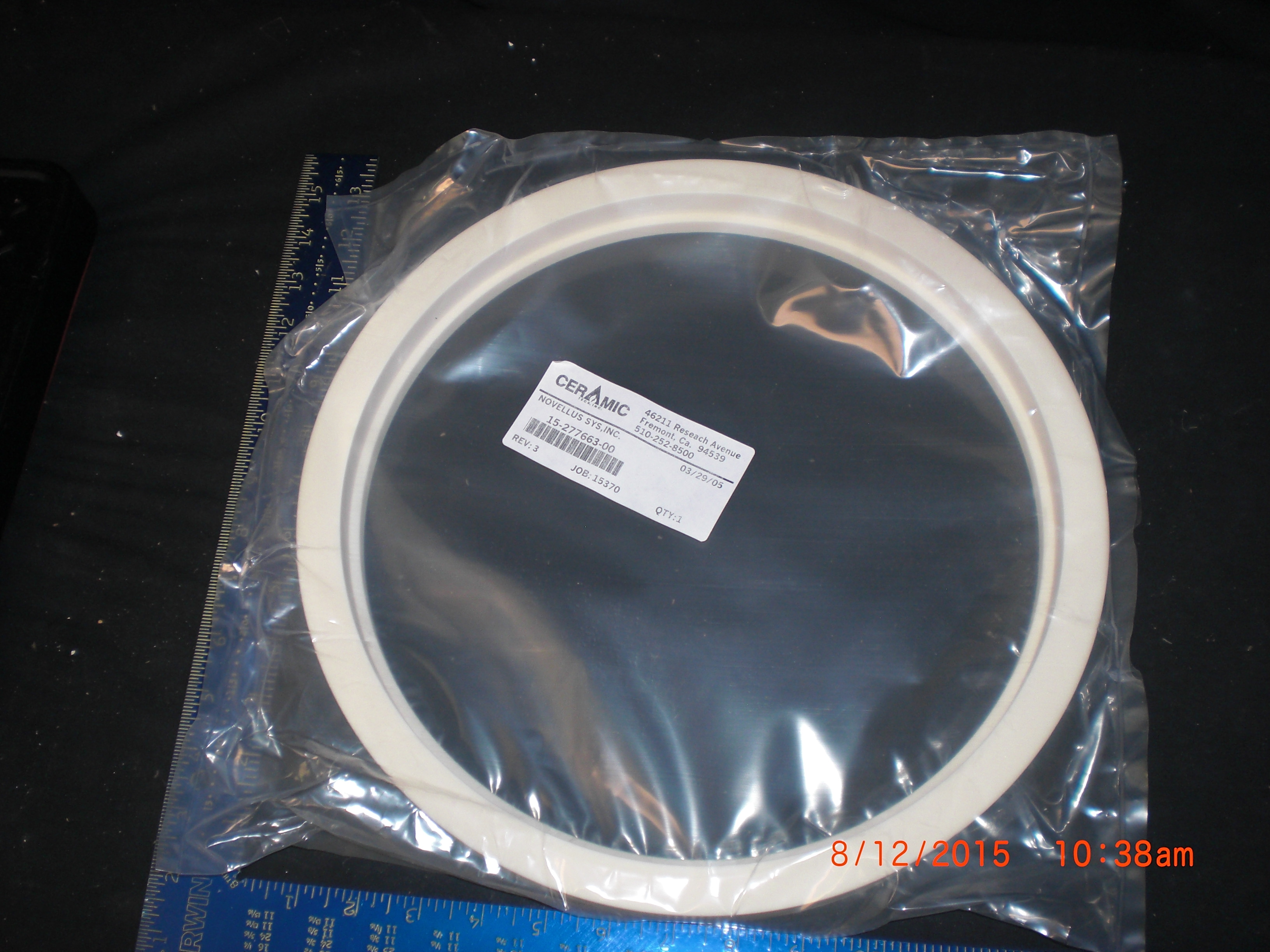 OEM Part Novellus 15-277663-00 Ring Ceramic 
