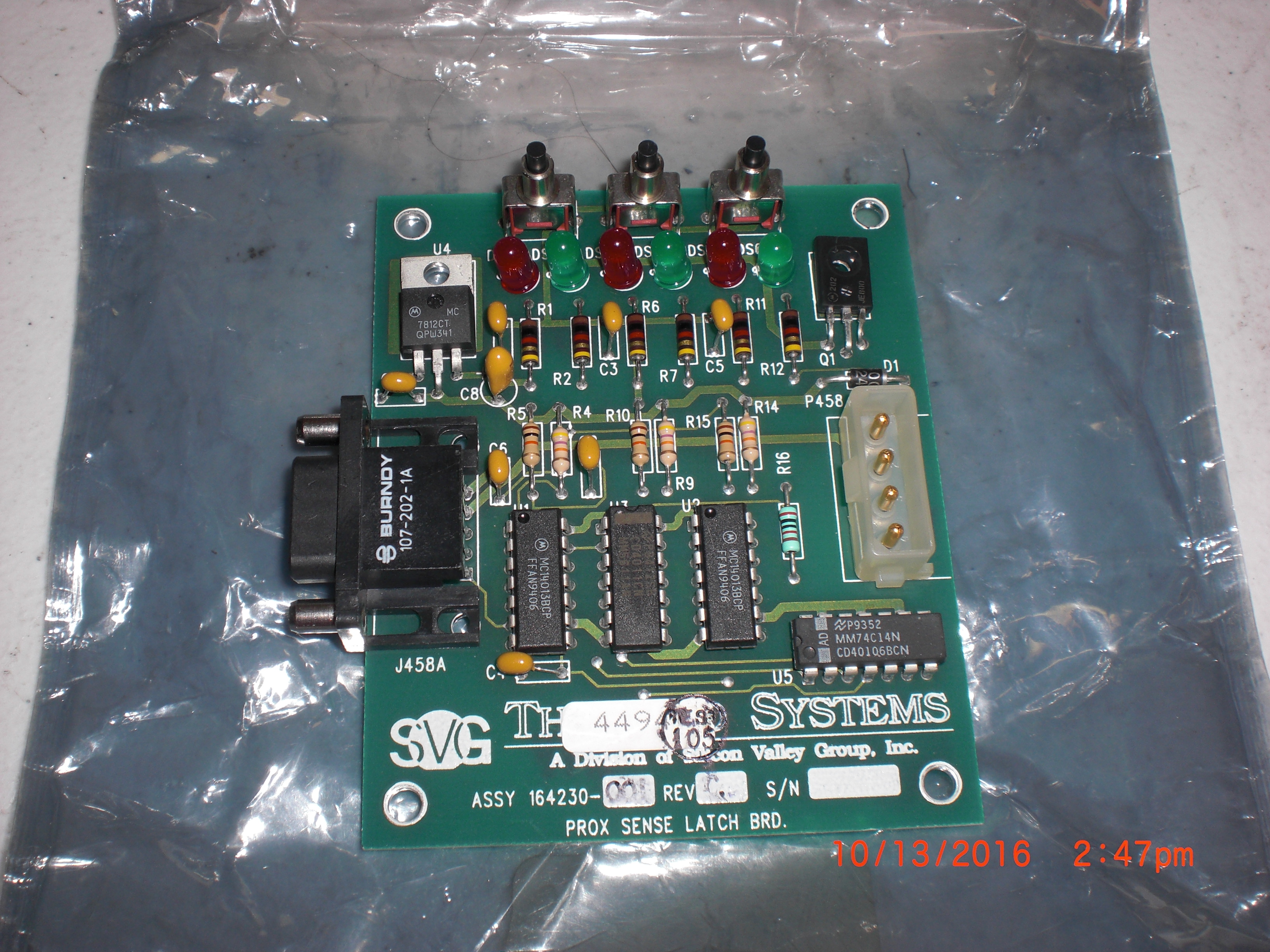 PCB SVG THERMCO 164230-001 PCB VTR- PCB ASSY,PROXIMITY SWITCH 