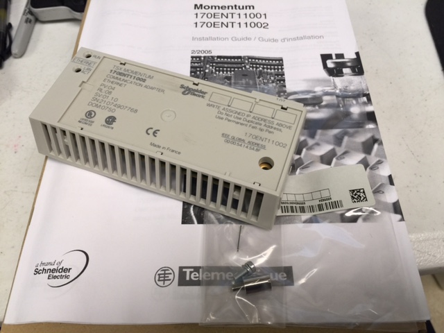 PLC TSX MOMENTUM ETHERNET COMMUNICATION ADAPTER TELEMECANIQUE 170ENT11002 