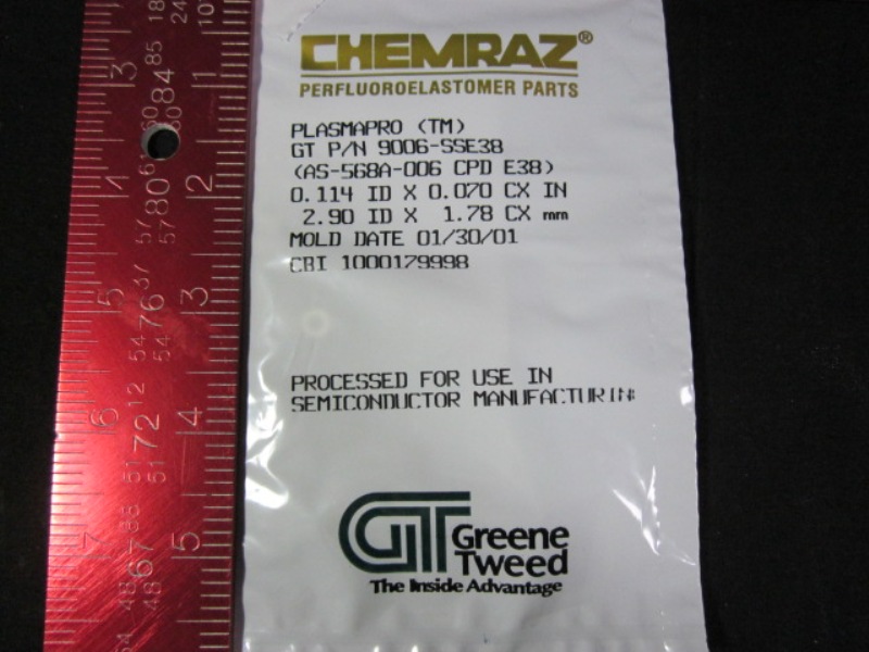 O-Ring  GREEN TWEED 9006-SSE38 Novellus 22-128529-00 Chemraz  Plasmapro 0.114 ID x 0.070 X CX in 