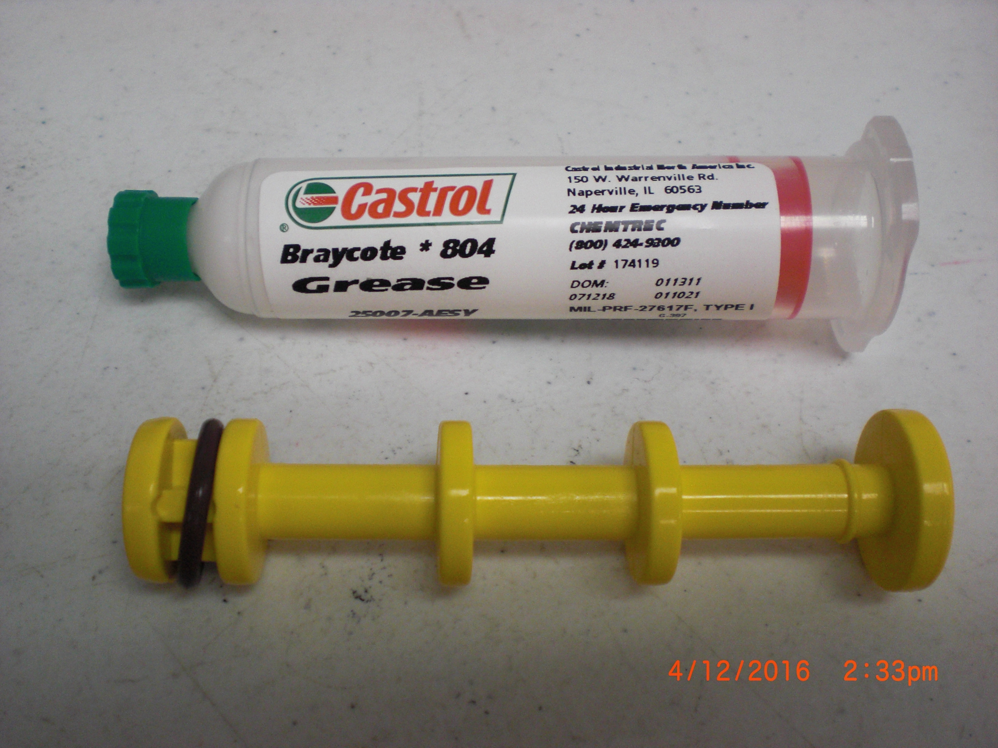 Tool Grease  Braycote 804  2oz perfluoropolyether Castrol 25007-AESY 