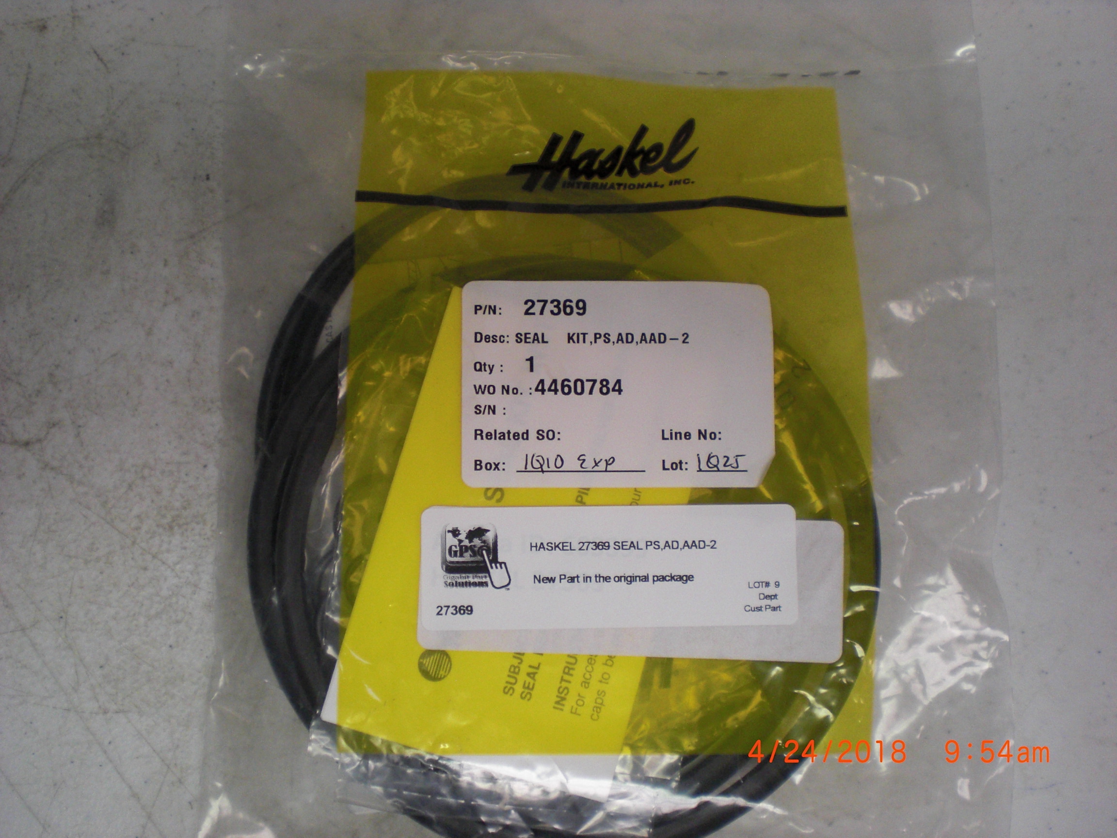 Kit HASKEL 27369 Seal PS,AD,AAD-2