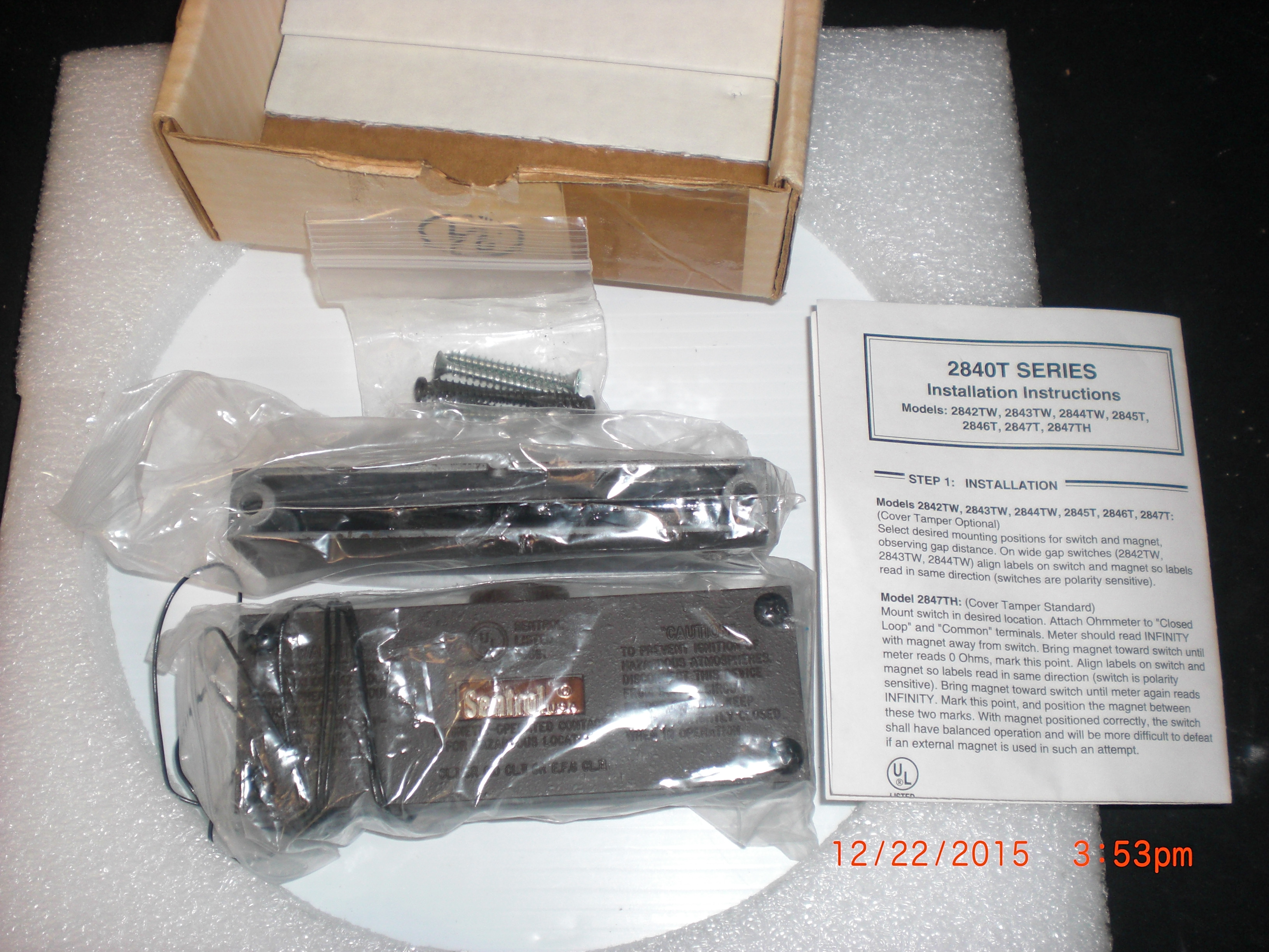 Switch SENTROL 2847TH 2840T series Explosion Proof Contact 