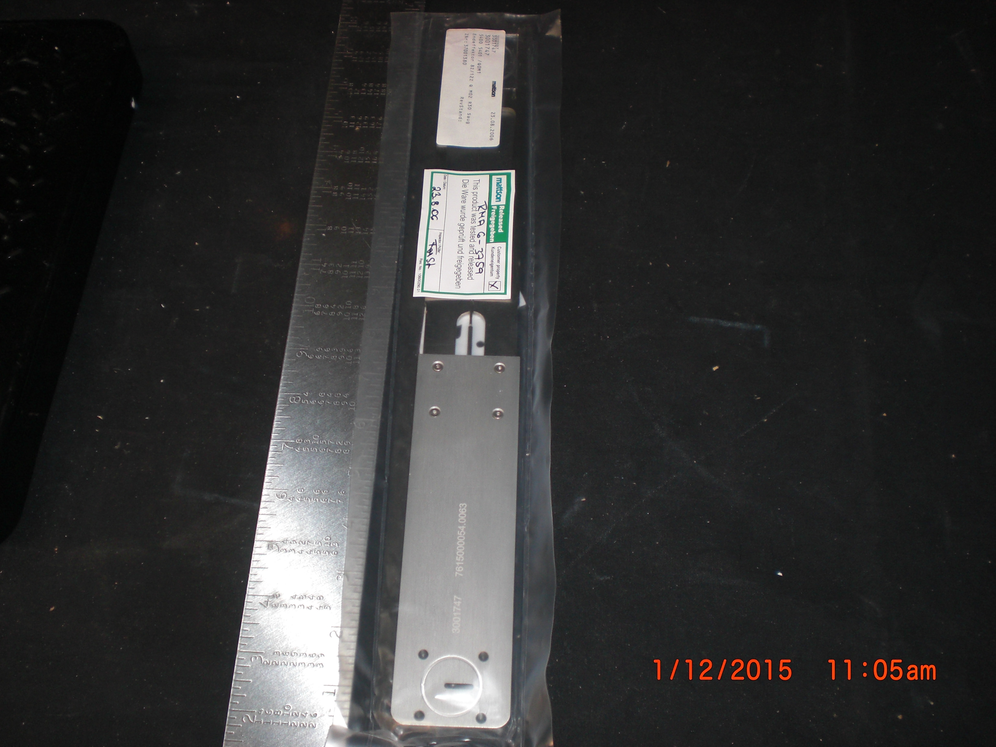 OEM Part Mattson 3001747 Aspen II End effecter 8" (200mm) Thin Wafer Vers. 2  