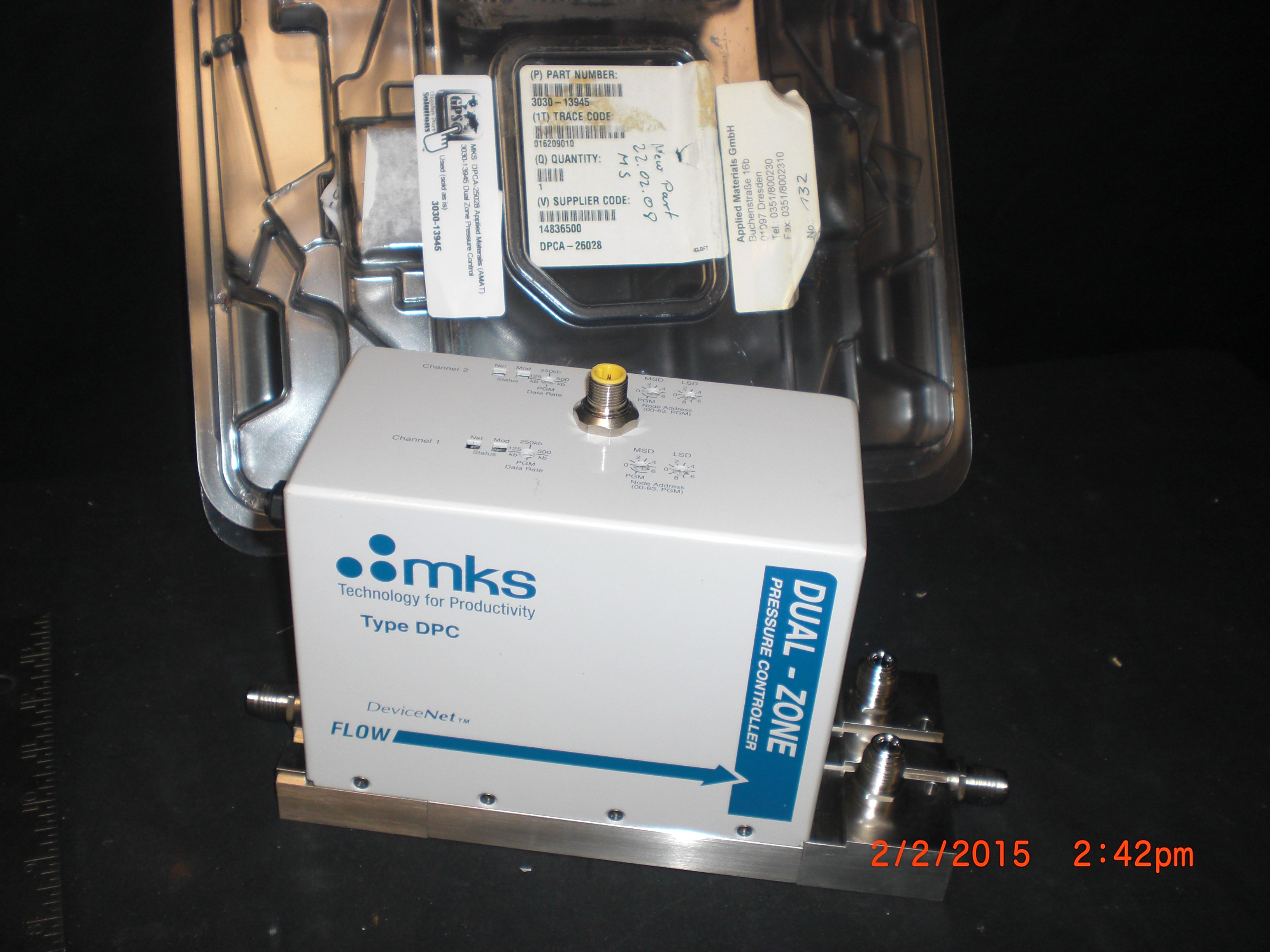 Controller MKS  DPCA-25028 (AMAT) 3030-13945  Dual Zone Pressure 50sccm He 