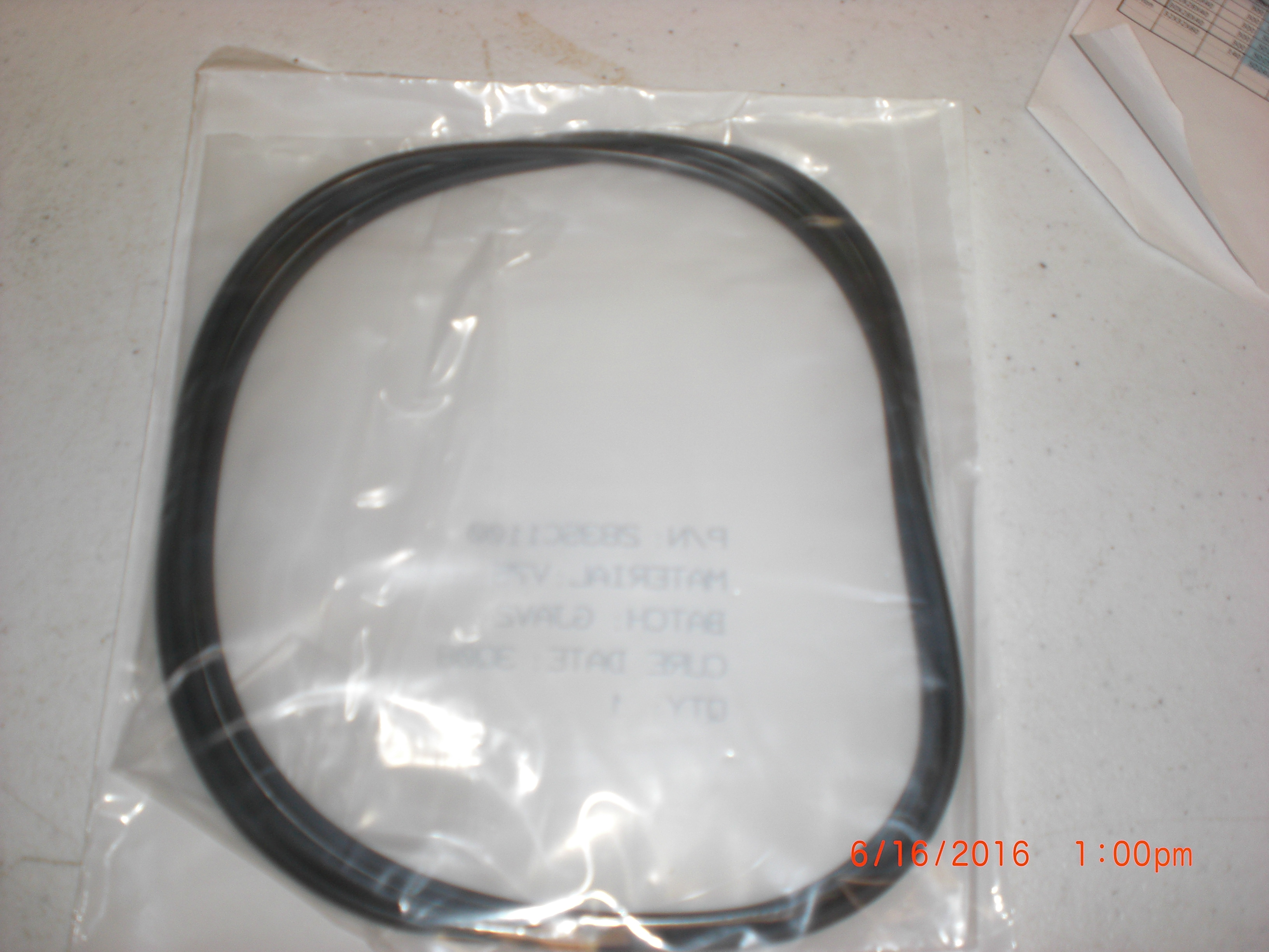 O-Ring  (AMAT) 3700-01584 ID 16.955 CSD .139 VITON 75DURO BLK