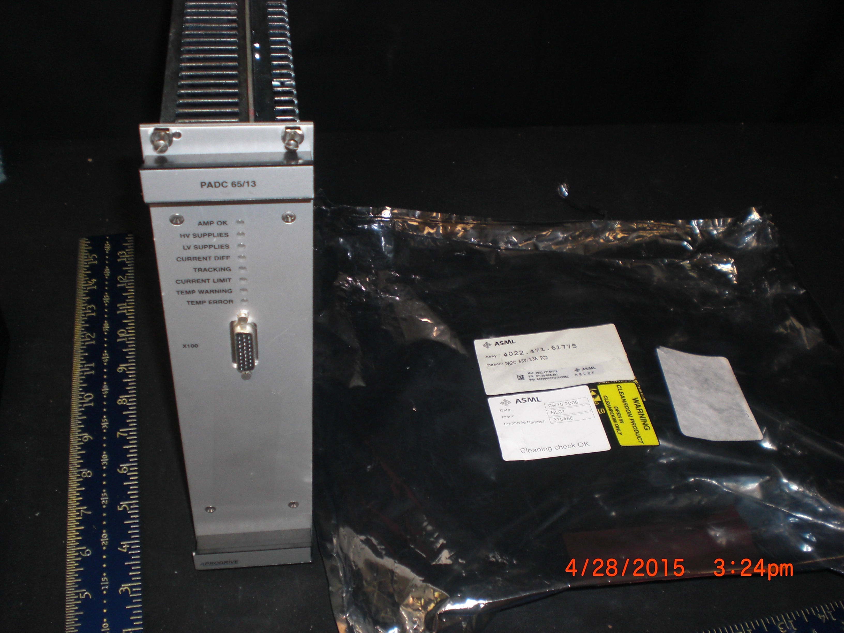 Power Supply  PRODRIVE 6001-0100-3100 ASML 4022.471.61775 PADC 65/13 servo amp